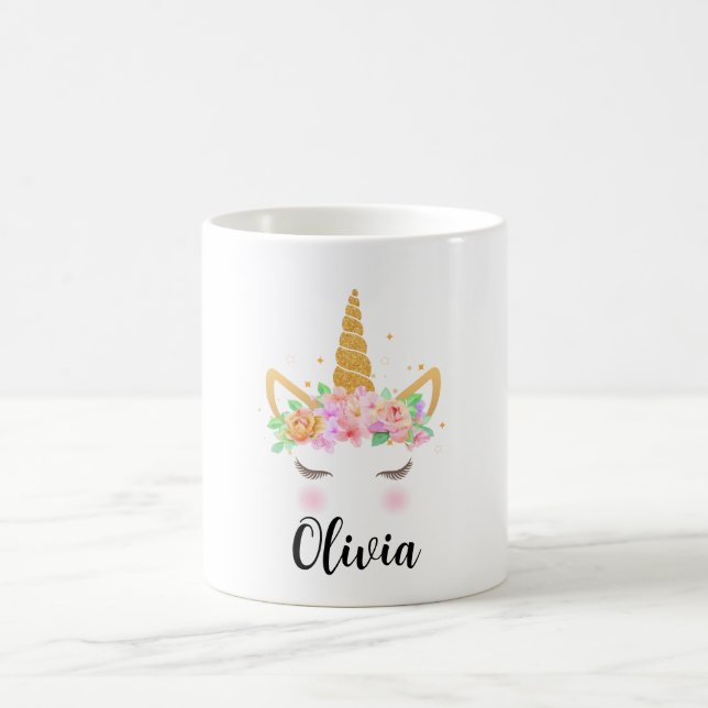 Personalisierte einhornige Tasse, Kindergeschenke Kaffeetasse (Mittel)