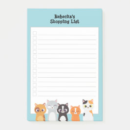 Personalisierte Einkaufsliste für Katzen Post-it Klebezettel