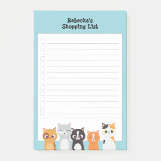 Personalisierte Einkaufsliste für Katzen Post-it Klebezettel