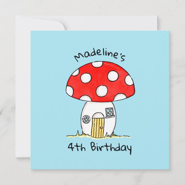 Personalisierte Einladung von Toadstool Kindern (Vorderseite)