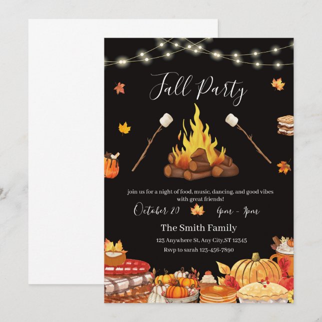Personalisierte Einladung zum Thanksgiving-Dinner (Vorne/Hinten)