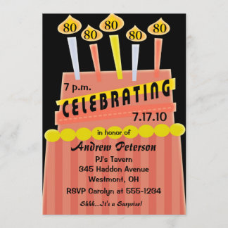 Personalisierte Einladung zur 80. - 89. Geburtstag