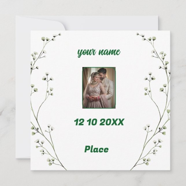 Personalisierte Einladung zur Hochzeit (Vorderseite)