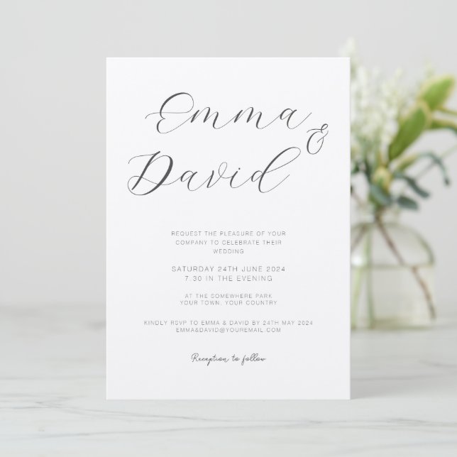 Personalisierte Einladung zur Hochzeit (Stehend Vorderseite)