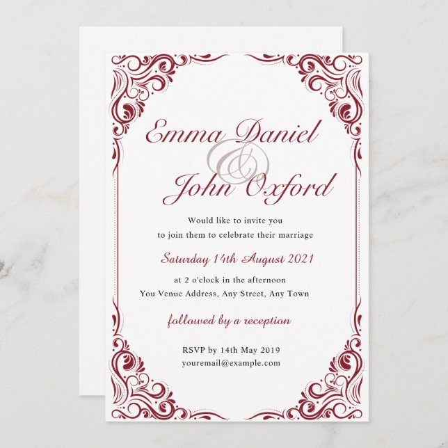 Personalisierte Einladungen für Hochzeiten Postkar (Vorne/Hinten)