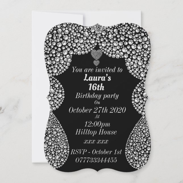 personalisierte Einladungen zum 16. Geburtstag (Vorderseite)