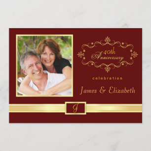 Personalisierte Einladungen zur 40. Hochzeitsjubil