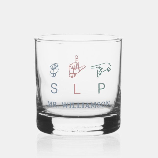 Personalisierte Einschätzung des SLP-SprachPatholo Whiskyglas (Vorderseite)
