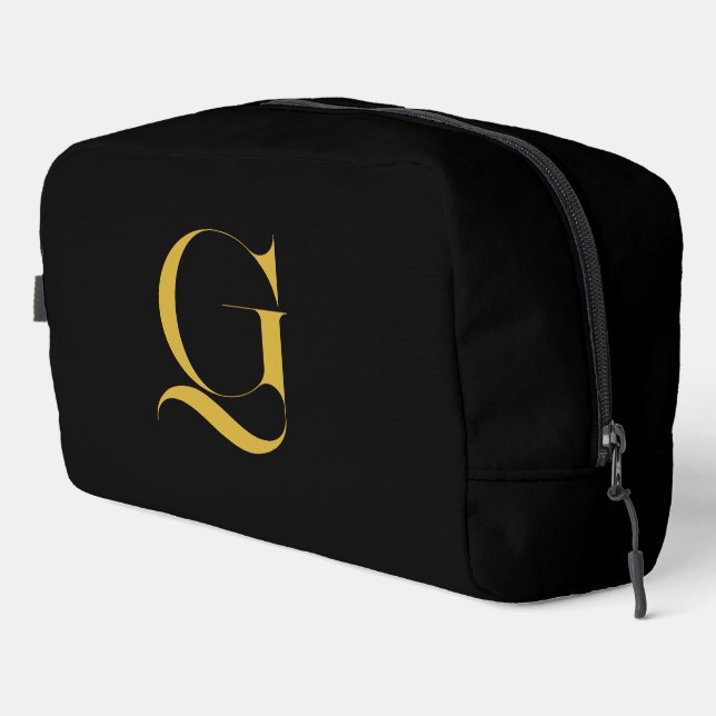 Personalisierte Einzel-Custom-Monogramm-Massiv-Sch Waschbeutel (Rechte Ecke)