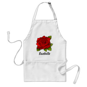 Personalisierte Einzelne Rote Rose Kunst Schürze