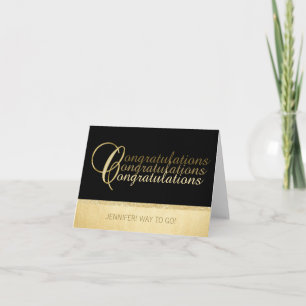 Personalisierte einzigartige GRATULATION Schwarz G Karte