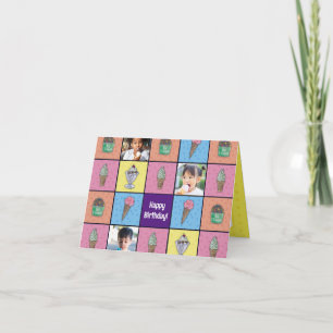 Personalisierte Eiscreme-Foto Geburtstagskarte Karte