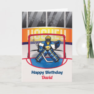 Personalisierte Eishockey-Geburtstagskarte Karte