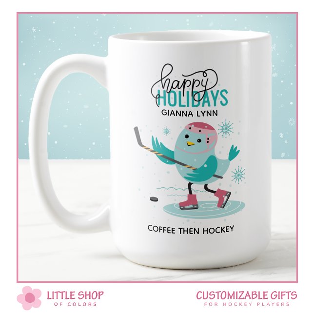 Personalisierte Eishockey-Weihnachten Kaffeetasse (Von Creator hochgeladen)