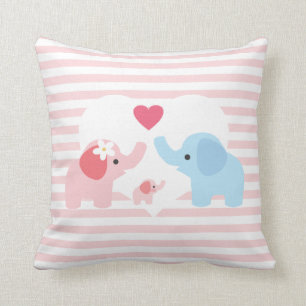 Personalisierte Elefant-Eltern und Baby Kissen