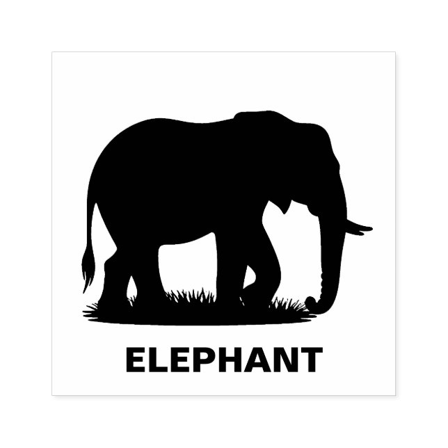 Personalisierte Elefant-Silhouette Gummistempel (Prägung)