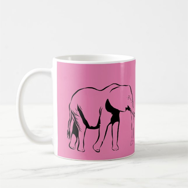 Personalisierte Elefant-Tasse Kaffeetasse (Links)