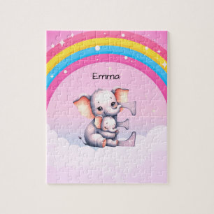 Personalisierte Elefanten sitzen im Wolkenpuzzle Puzzle