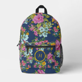 Personalisierte Elegant Boho Floral Wildblume Bedruckter Rucksack