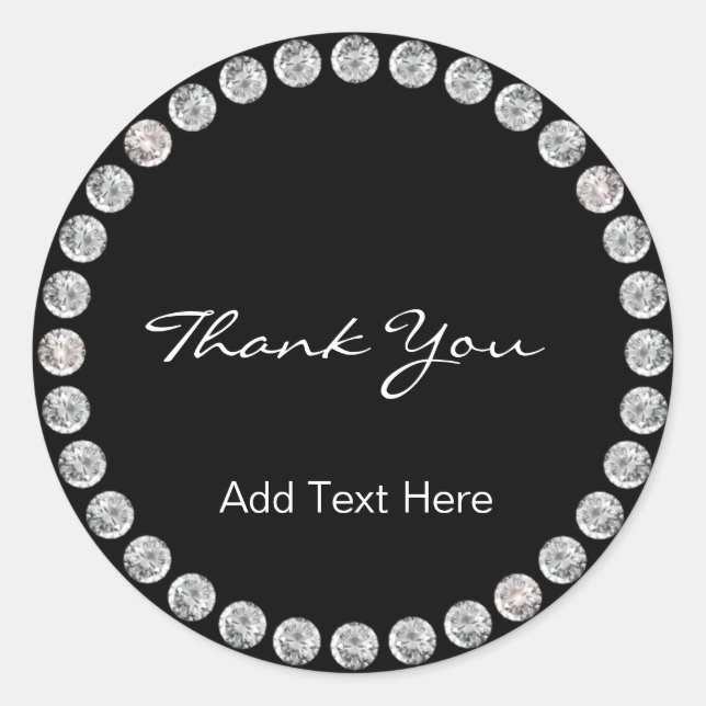Personalisierte Elegant & klassisches Schwarz mit  Runder Aufkleber (Vorderseite)
