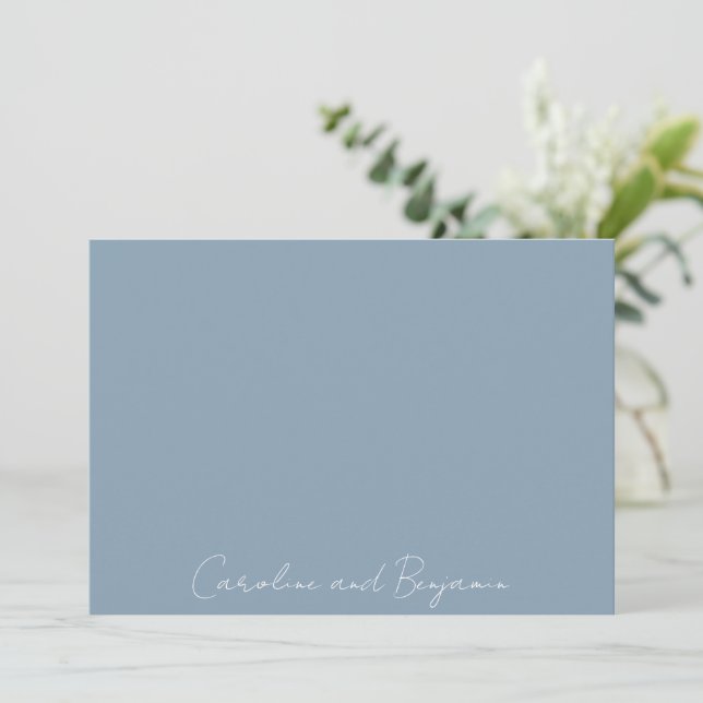 Personalisierte Elegant Minimalistisch Wedding Dus Dankeskarte (Stehend Vorderseite)