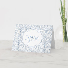 Personalisierte Elegant Toile Blue Wedding Vielen  Dankeskarte