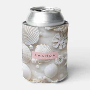 Personalisierte Elegant White Seashell and Pearl Dosenkühler