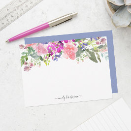 Personalisierte elegante Aquarellfarben - Blumenka Mitteilungskarte