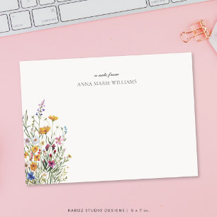 Personalisierte elegante Blumen-Notizkarte Mitteilungskarte