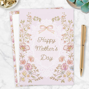 Personalisierte elegante Blumen zum glücklichen Mu Karte