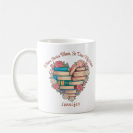 Personalisierte Elegante Blumenbücher Tasse