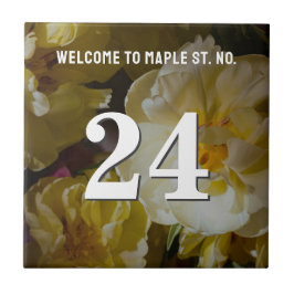 Personalisierte elegante Blumenwohnung Nummer Fliese