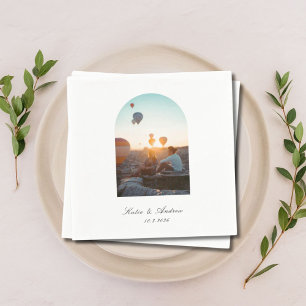 Personalisierte elegante Bogen-Hochzeits-Cocktail- Serviette