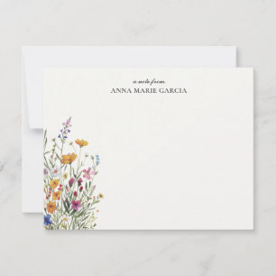 Personalisierte elegante Boho-Blumen-Notizkarte Mitteilungskarte