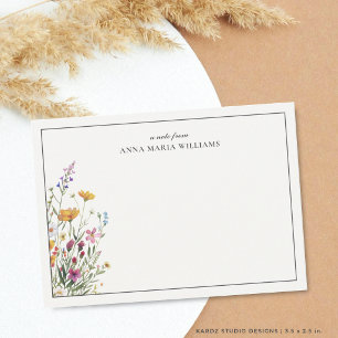 Personalisierte elegante Boho-Chic-Notizkarte Mitteilungskarte