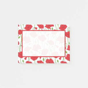Personalisierte Elegante Botanische Rote Mohnblume Post-it Klebezettel
