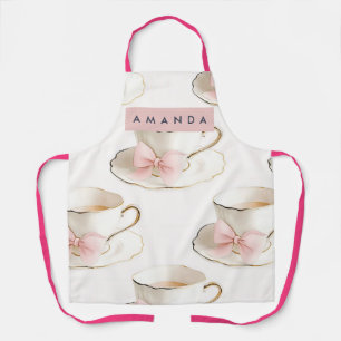Personalisierte elegante Coquette-Muster-Teetasse Schürze