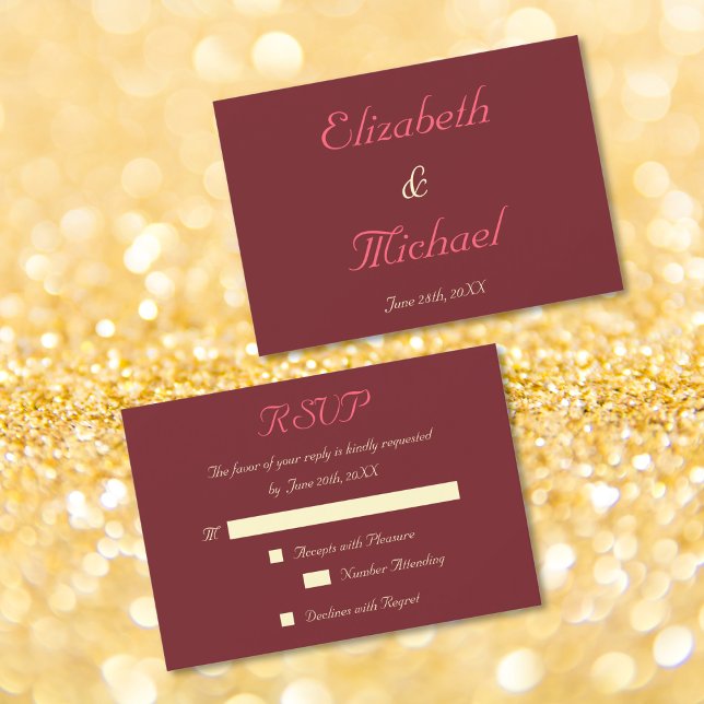 Personalisierte elegante Einladungs-Karte für Hoch RSVP Karte (Personalized Elegant Wedding RSVP Invitation Card)