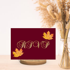 Personalisierte Elegante Fall Burgundy UAWG Weddin RSVP Karte