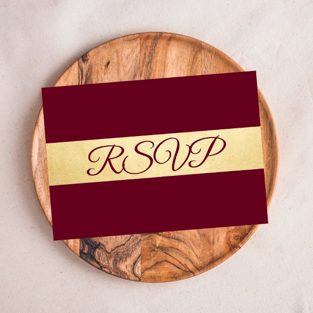 Personalisierte Elegante Fall Burgundy UAWG Weddin RSVP Karte (Von Creator hochgeladen)