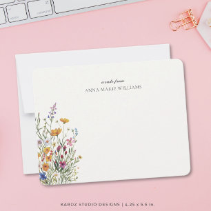Personalisierte elegante florale Boho-Chic-Notizka Mitteilungskarte