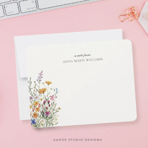 Personalisierte elegante florale Boho-Chic-Notizka Mitteilungskarte