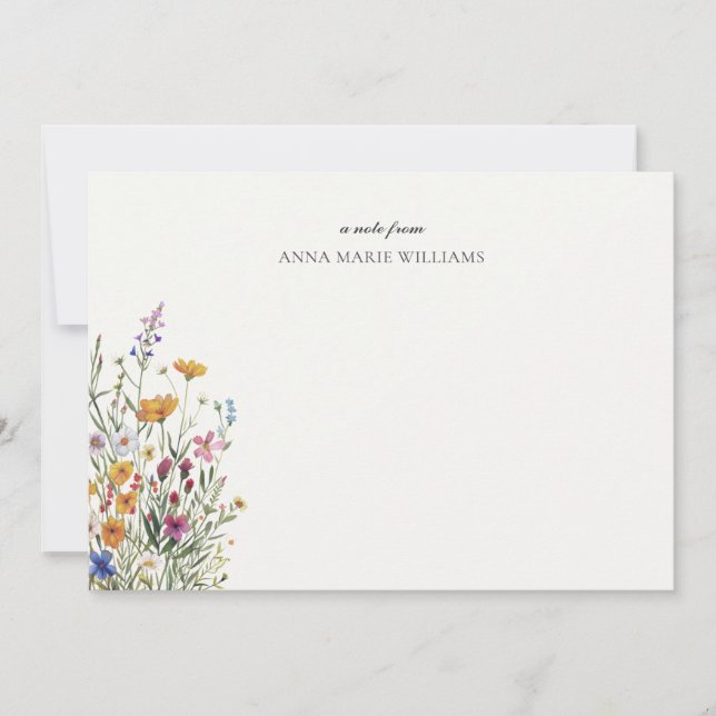 Personalisierte Elegante florale Note Card Mitteilungskarte (Vorderseite)