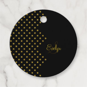 Personalisierte elegante Glitzer Gold Gefälligs-Ta Geschenkanhänger