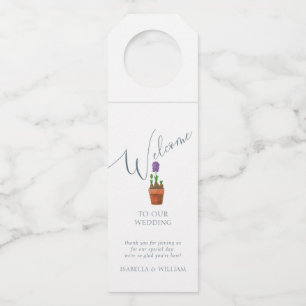 Personalisierte Elegante Hochzeit der Wasserfarben Flaschenanhänger
