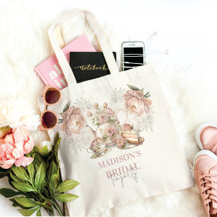 Personalisierte elegante Hochzeits-Teeparty Tragetasche