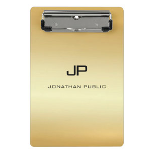Personalisierte elegante Imitat Gold Modern Monogr Mini Klemmbrett