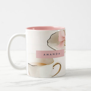 Personalisierte Elegante Koketten-Muster-Teetasse Zweifarbige Tasse