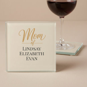 Personalisierte elegante Mama Glasuntersetzer