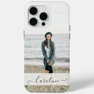 Personalisierte elegante moderne Foto und Name Case-Mate iPhone Hülle